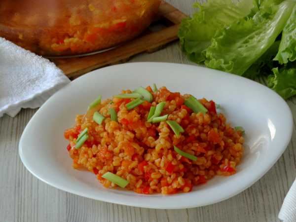 Булгур с овощами в духовке